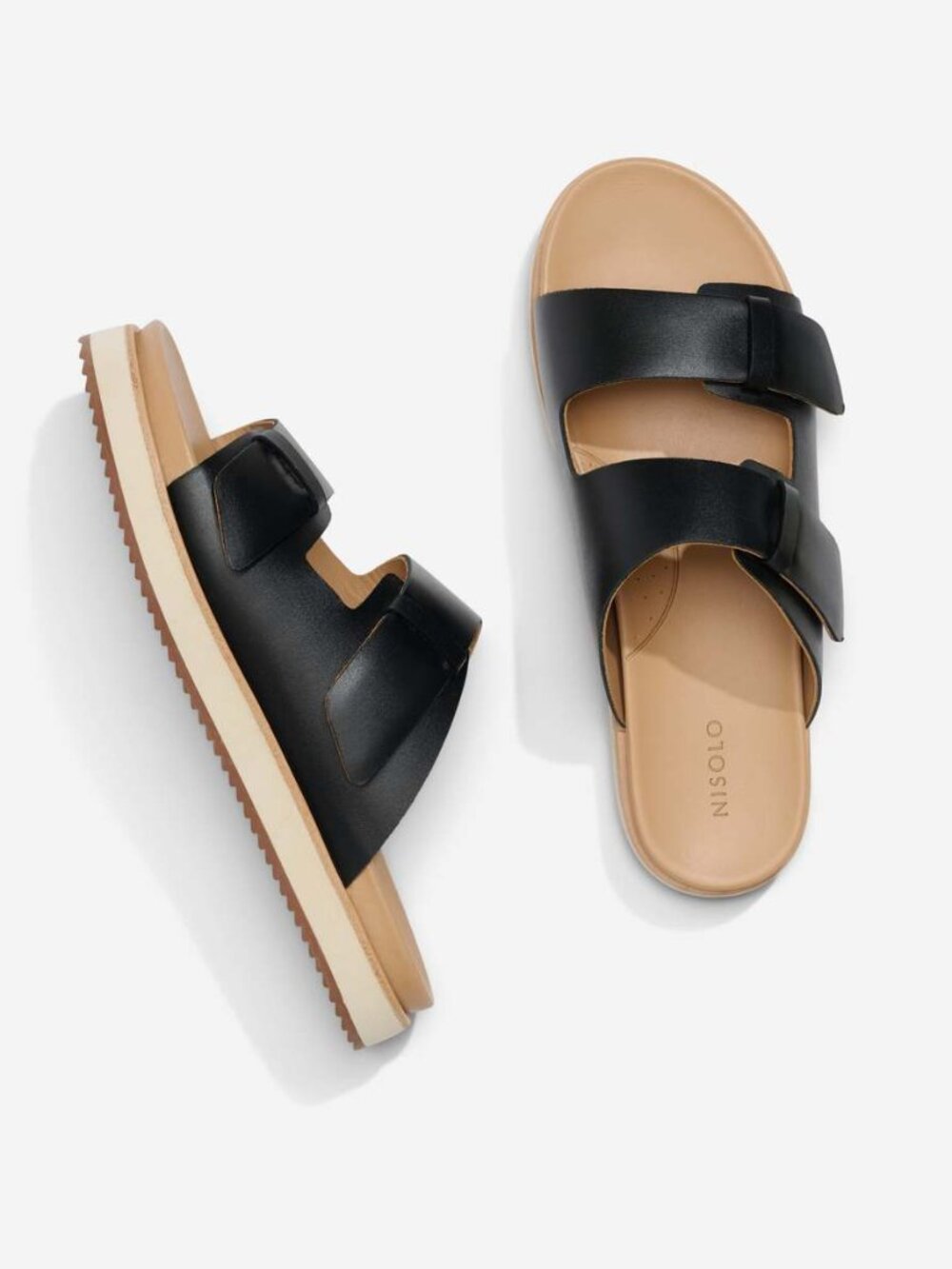 Nisolo Ella Go-To Flatform Slide Slip On Sandal in Black Size 7